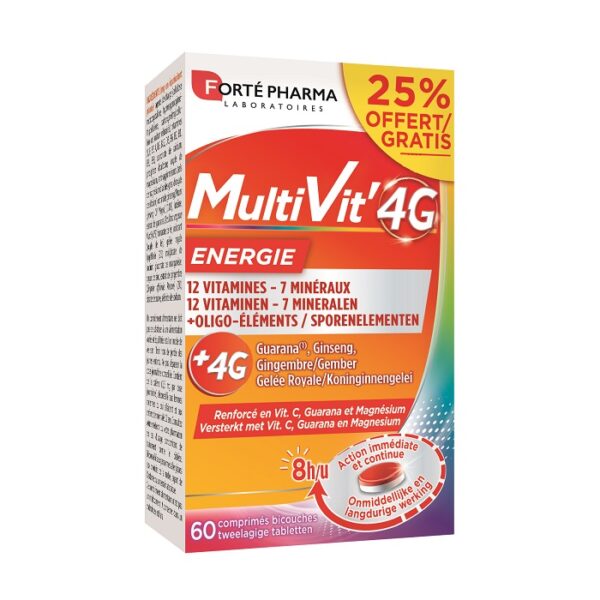 Forté Pharma Multivit' 4G Energie 60 Tabletten Promo 25% Gratis