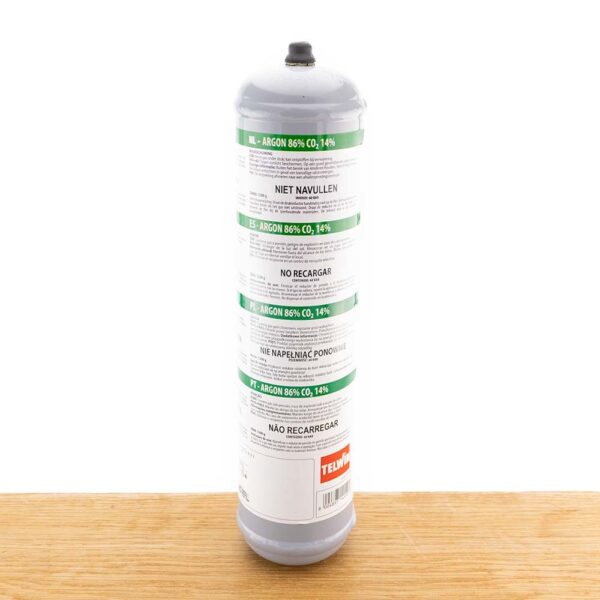 Lasgas Argon + CO2 - 1 liter wegwerpfles - M10