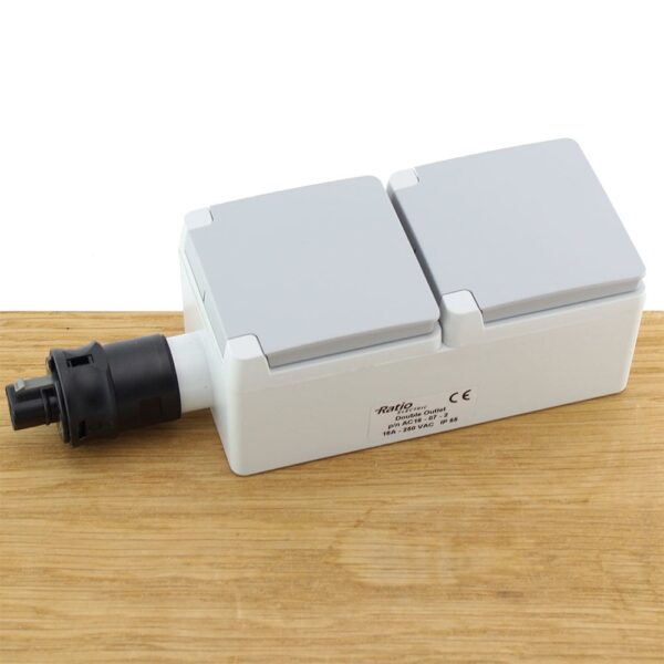Wandcontactdoos dubbelvoudig 16A | IP55
