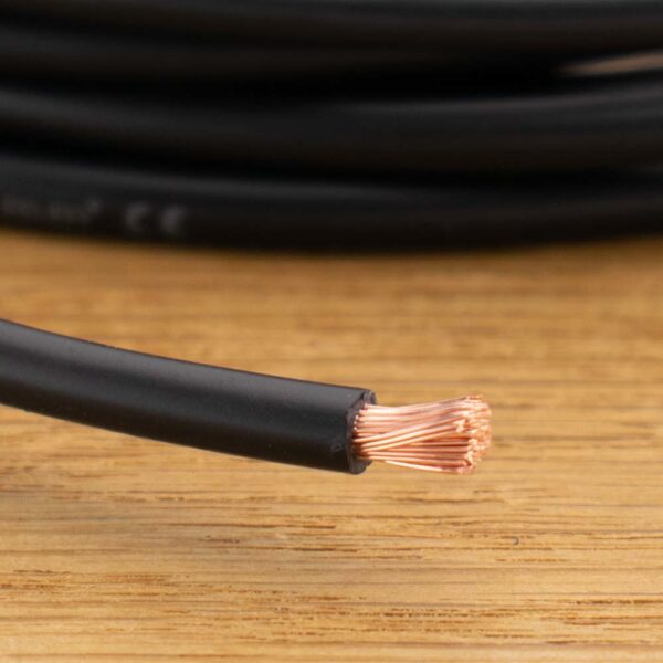 Accukabel zwart 6mm² per meter
