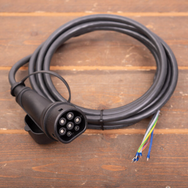 Premium Laadkabel Type 2 naar open einde - 3x16A - 5 meter