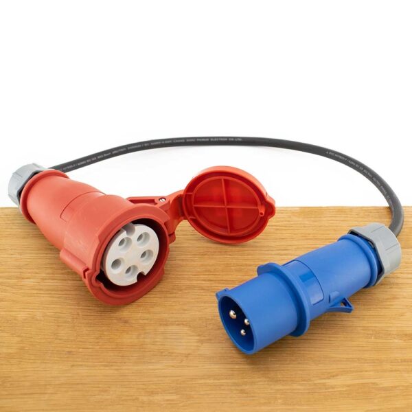 Verloopkabel/ adapter 1 fase naar 3 fase 16A