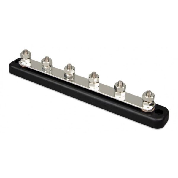 DC verdeelrail 150A - 6 x M6 met kap
