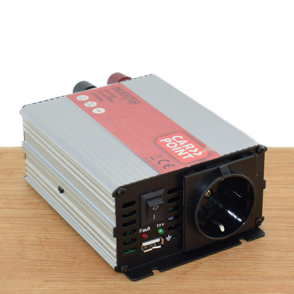 Omvormer 12V > 230V 300W - Standaard Schuko Stopcontact