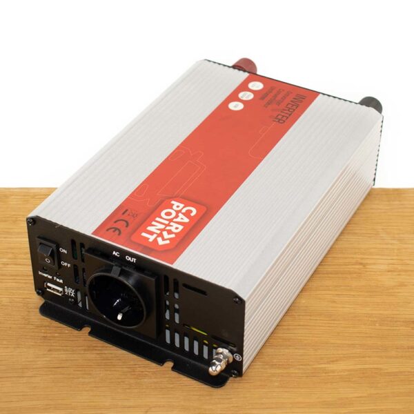 Omvormer 12V > 230V 1000W - Standaard Schuko Stopcontact