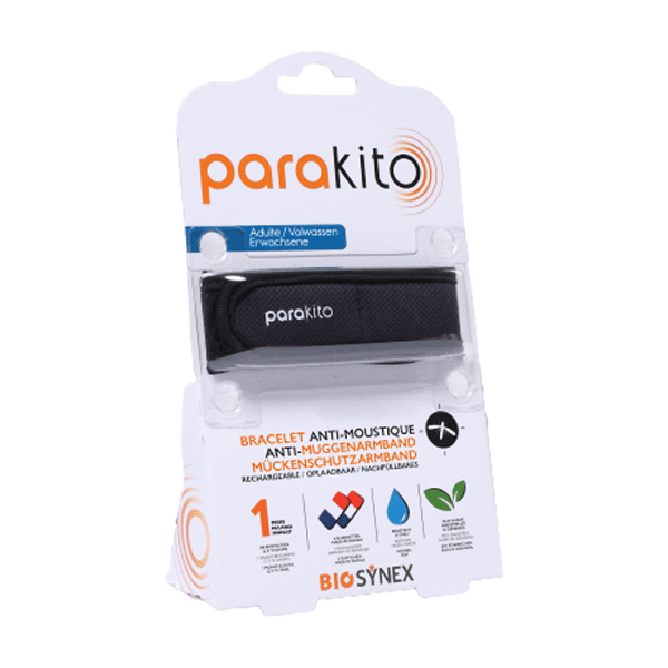 Para'kito Anti-Muggen Armband Volwassenen - Zwart - 2 Navullingen - 1 Stuk
