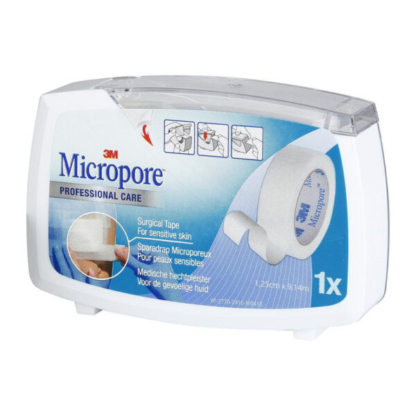 3M Micropore Dispenser 1,25cm x9,1m 1 Stuk
