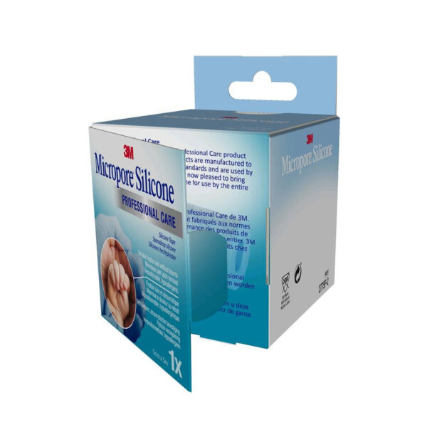 3M Micropore Silicone Tape 5,0cmx5,0m 1 Stuk