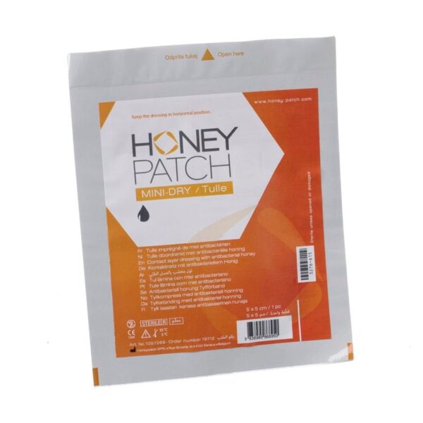 Honeypatch Mini-dry/tulle Verband Alginaat Steriel 5x5cm 1 Stuk