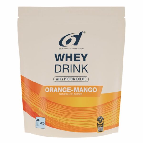 6d Sports Nutrition Whey Drink Orange-Mango Poeder - 480g