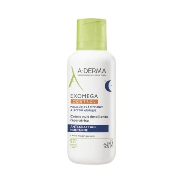 A-Derma Exomega Control herstellende emolliërende nachtcrème anti-nachtjeuk, Droge huid met neiging tot atopisch eczeem 400ml