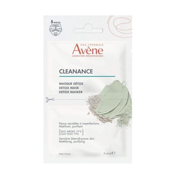 Avène Cleanance  Detox Masker Zuivert & matteerd, Vette huid, Onzuiverheden 2x6ml