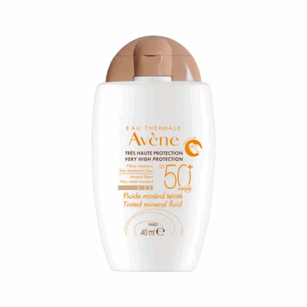 Avène Zon SPF 50+ Minerale fluide getint Zeer hoge zonnebescherming, Gevoelige intolerante huid 40ml
