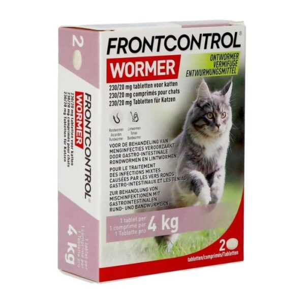 Frontcontrol Wormer 230mg/20mg Kat - 2 Tabletten