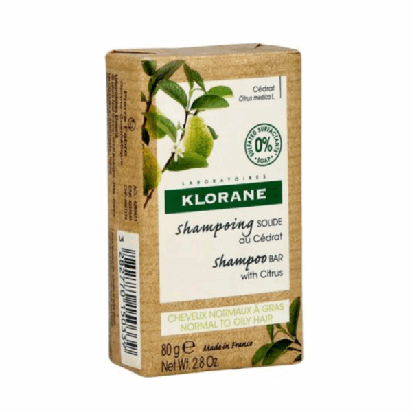 Klorane Cederappel Vitaliteit Shampoobar, Energie & lichtheid, Alle haartypes 80gr