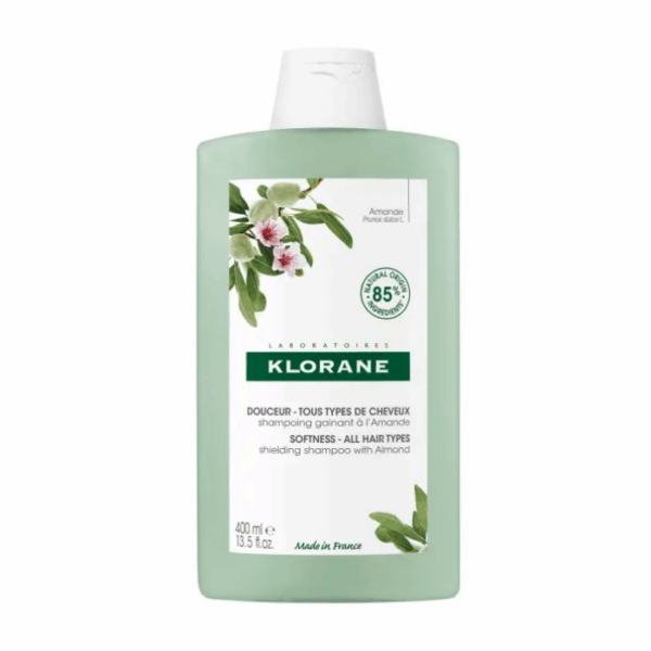 Klorane Amandel Verzachtende shampoo, Omhult & verzacht,  Alle haartypes 400ml