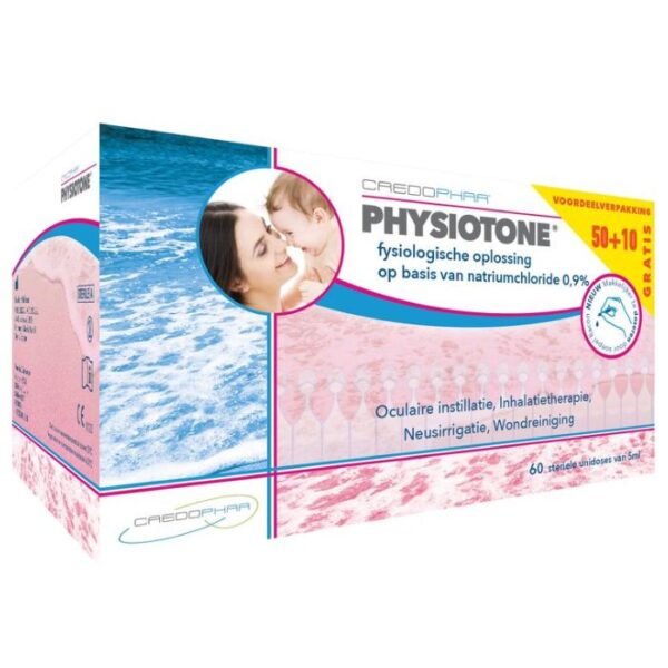 Physiotone Fysiologische Oplossing Unidosis - 50x5ml + 10x5ml GRATIS