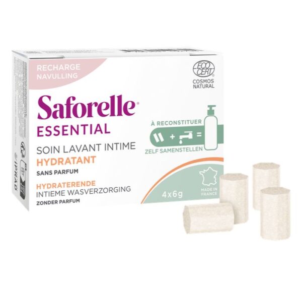 Saforelle Essential Hydraterende Intieme Wasverzorging Zonder Parfum Navulling - 4x6g Sticks