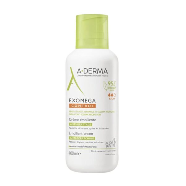 A-Derma Exomega Control Emolliërende Crème anti-jeuk, Droge huid met neiging tot atopisch eczeem 400ml