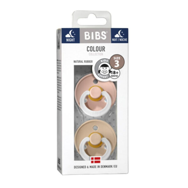 Bibs Glow In The Dark Fopspeen Vanille/Blush 18+M 2 Stuks