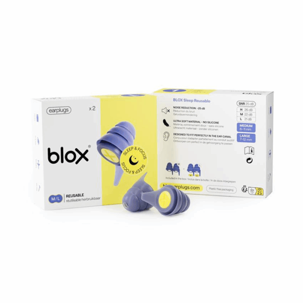 Blox Sleep & Focus Herbruikbare Oordopjes 2 Paar (1 M + 1L)