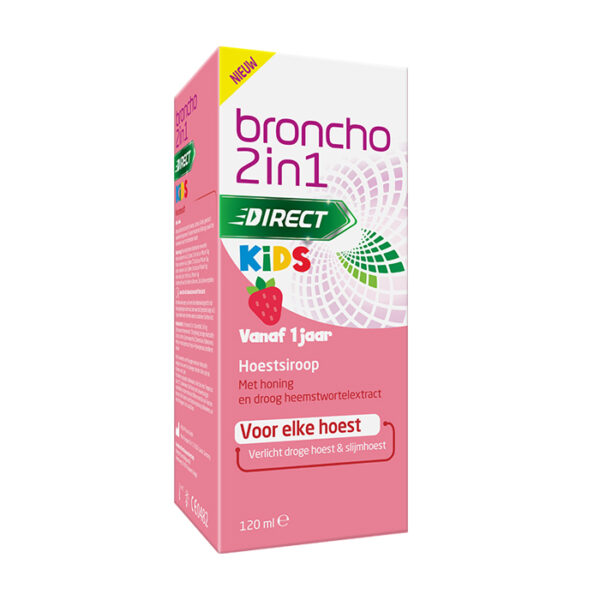 Broncho 2-in-1 Kids Aardbei Hoestsiroop Droge Hoest/ Slijmhoest 120ml