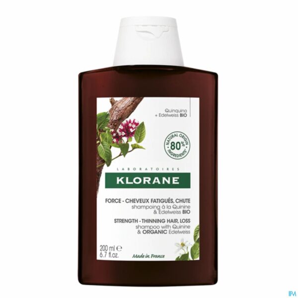 Klorane Kinine en BIO Edelweiss Versterkende & Revitaliseerende Shampoo, Haaruitval  200ml