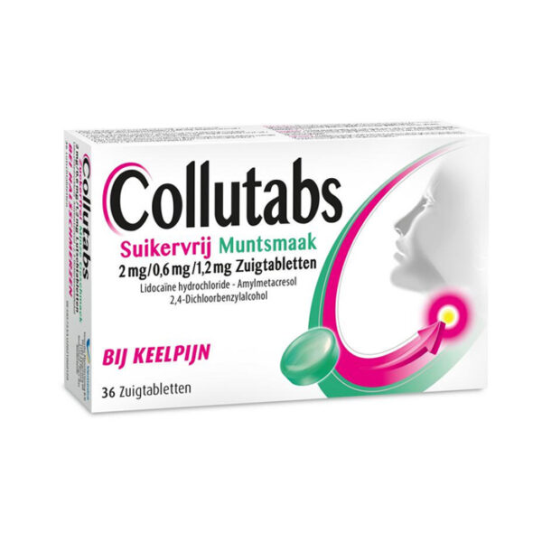 Collutabs Keelpijn Suikervrij Muntsmaak 36 Zuigtabletten
