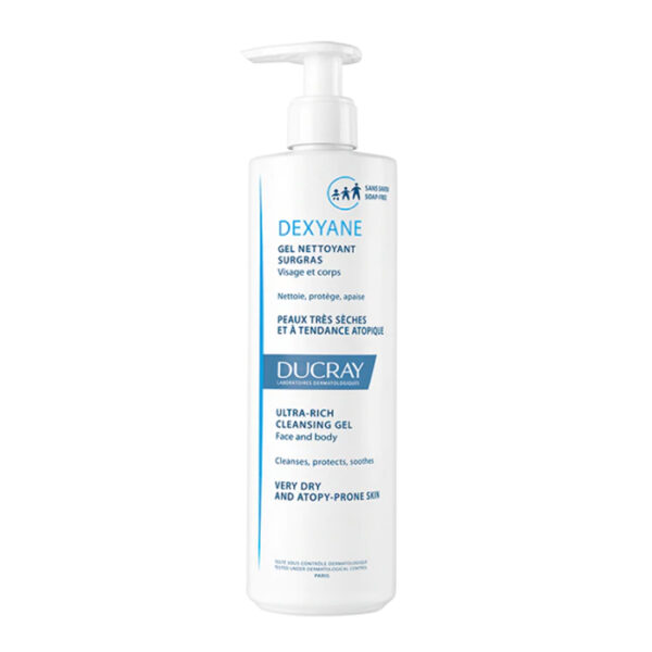 Ducray Dexyane Overvette Reinigende Gel, Zeer droge huid met neiging tot atopie 400ml