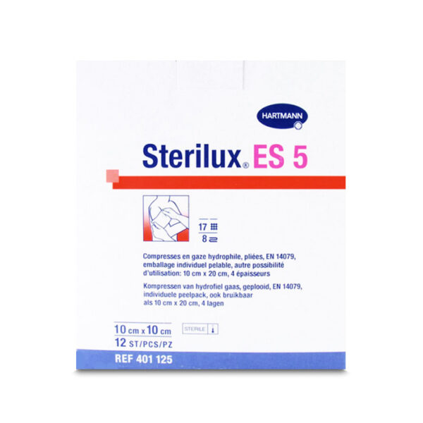 Sterilux ES 5 Steriel Kompres - 8 Lagen - 10x10cm - 12 Stuks
