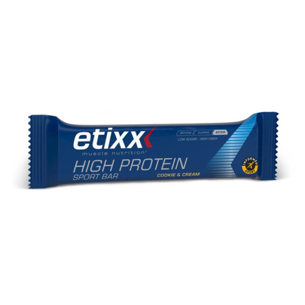 Etixx High Protein Bar Cookie & Cream 55g 1 Stuk