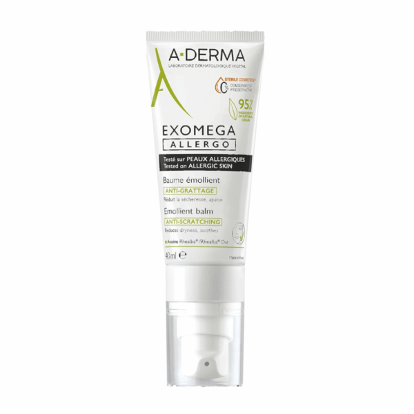 A-Derma Exomega Allergo Emoliërende balsem anti-jeuk, Droge huid met neiging tot atopisch eczeem & allergie  40 ml