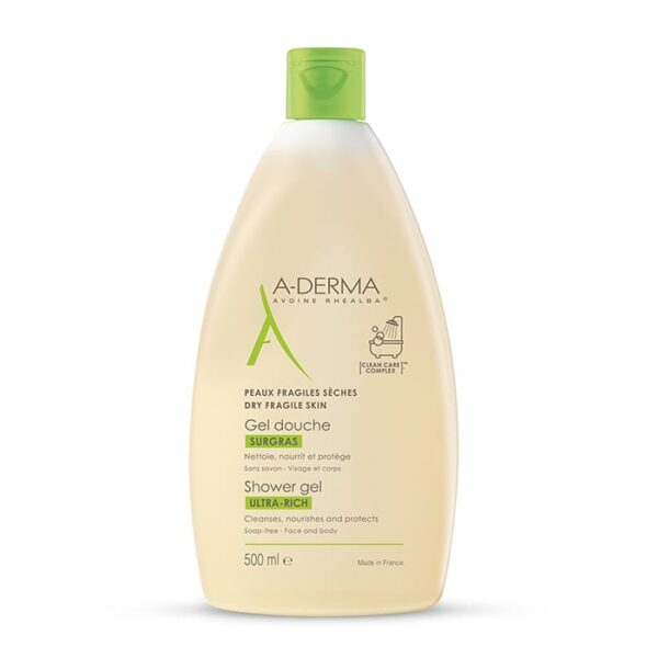 A-Derma Essentiële Verzorgingen Overvette Douchegel, Fragiele droge huid 500ml