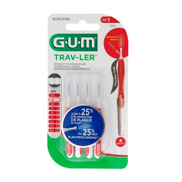Gum Trav-Ler Interdentale Borstel 0,8mm 4 Stuks