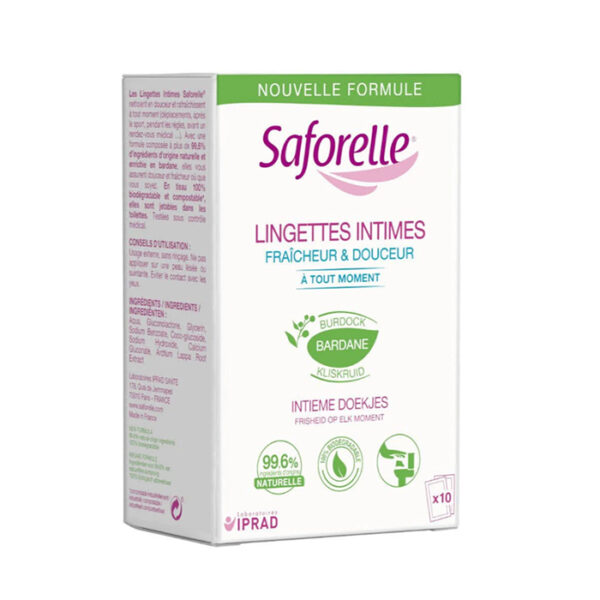 Saforelle Intieme Doekjes Bio-Afbreekbaar Individueel Verpakt 10 Stuks