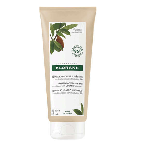 Klorane BIO Cupuaçu Herstellende Conditioner, Regenererend & Ontwarrend, Zeer droog, beschadigde haar 200ml