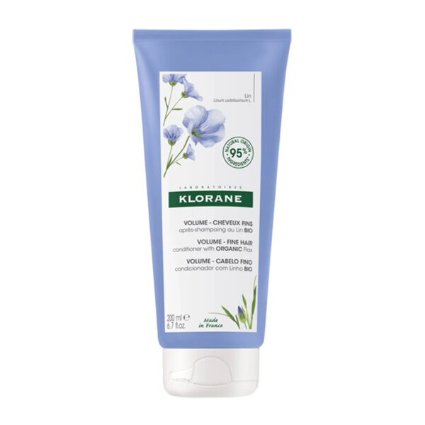 Klorane BIO Vlas Volumeconditioner, Omhult  & geeft volume, Fijn haar  200ml