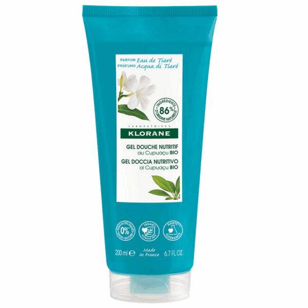 Klorane BIO Cupuaçu Voedende Douchegel met Tiaréwater, Reinigt & Hydrateert 200ml