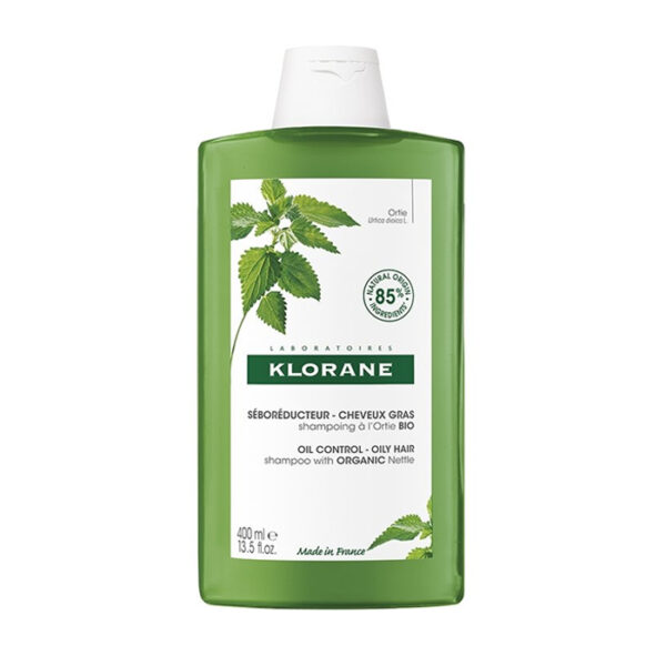 Klorane BIO Brandnetel talgreducerende Shampoo, Zuiverend  & evenwichtherstellend, Vet haar 400ml
