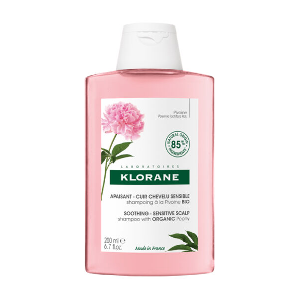 Klorane  BIO Pioenroos Kalmerende Shampoo, Anti-irritaties & beschermend, Gevoelige hoofdhuid  200ml