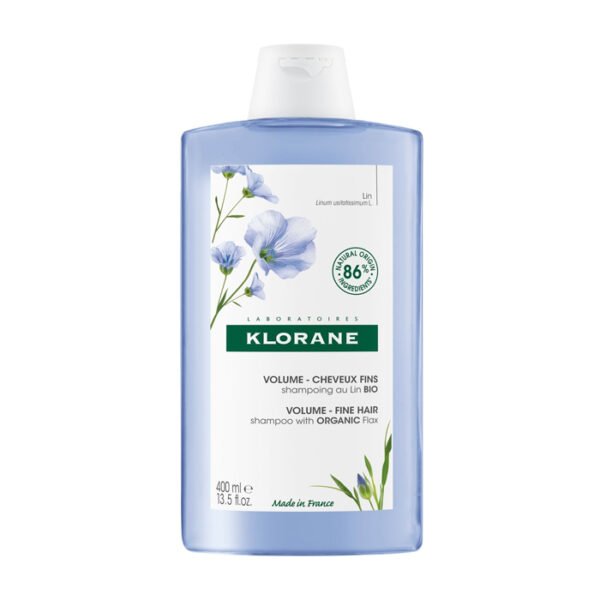 Klorane BIO Vlas Volumeshampoo, Omhult  & geeft volume, Fijn haar 400ml