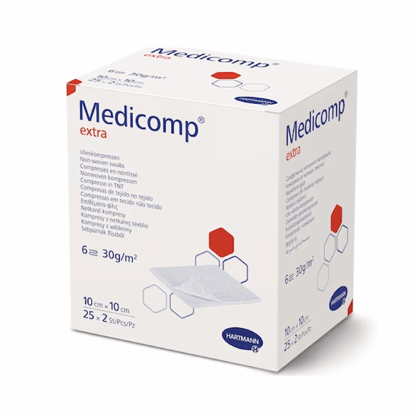 Hartmann Medicomp Extra Vlieskompressen - 10x10cm - 50 Stuks