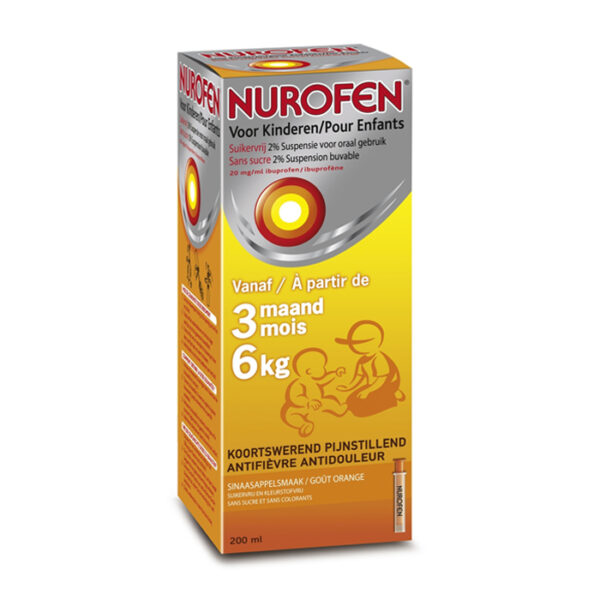 Nurofen Kind +3M Suikervrije Suspensie 2% - Sinaas - 200ml