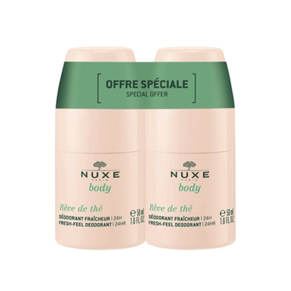Nuxe Body Rêve De Thé 24u Verfrissende Roll-On Deodorant 2x50ml