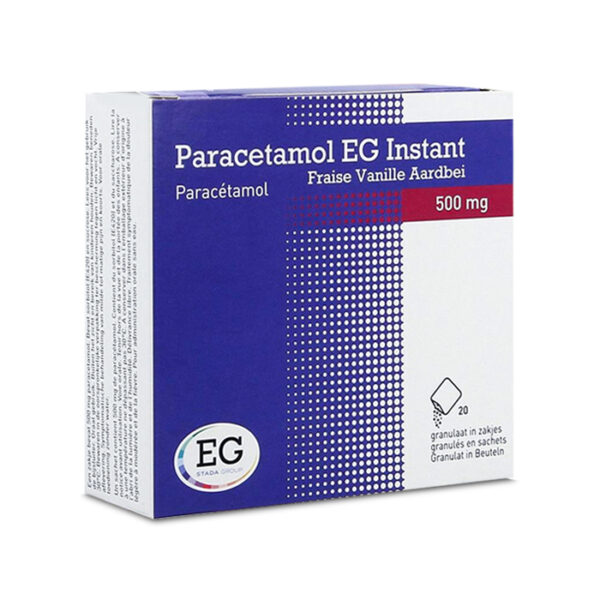 Paracetamol EG Instant 500mg Vanille/ Aardbei 20 Zakjes