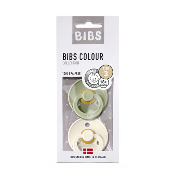 Bibs Fopspeen Duo Sage/ Ivory +18M 2 Stuks
