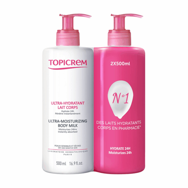 Topicrem Ultra Hydraterende Lichaamsmelk Duopack 2x500ml