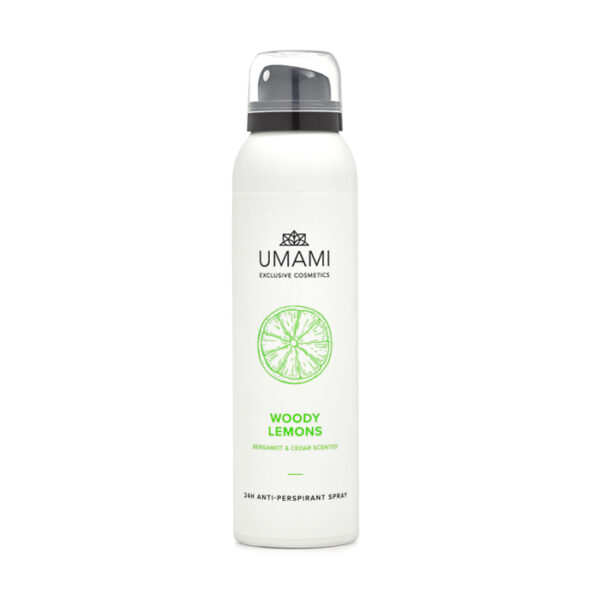 Umami Woody Lemons Anti-Transpirant Spray 24h Bergamot & Ceder 150ml
