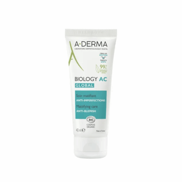 A-Derma Biology AC Global Matterende Verzorging tegen onzuiverheden & vlekken, Huid met neiging tot acné, puisten, mee-eters, 40ml