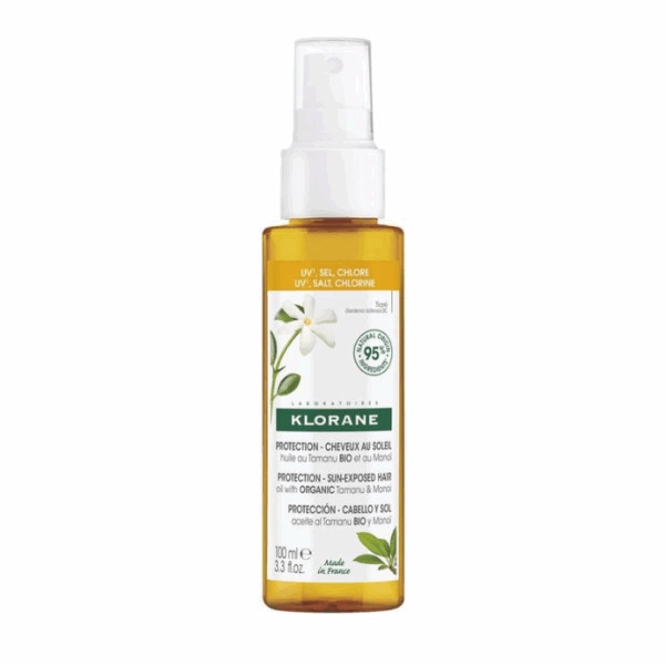Klorane BIO Tamanu en Monoi Nutri-Herstellende Olie, Voedt & Hersteld, Zonnebescherming voor het haar 100ml